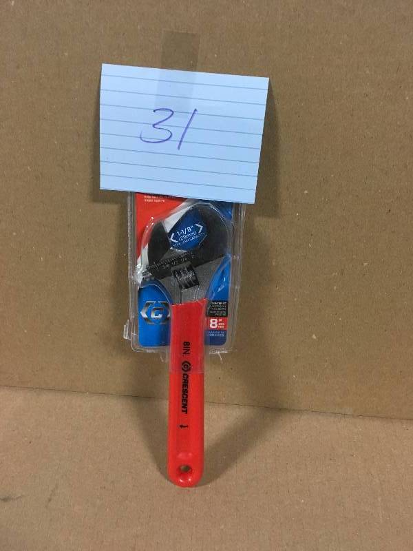 lot 31 image: Crescent 8 in. Adjustable Wrench Chrome Cushion Carded Sensormatic not used