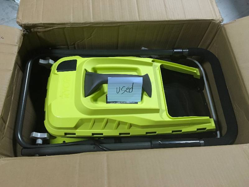lot 52 image: Ryobi 13 in. 11 Amp Corded Electric Walk Behind Push Mower in working condition