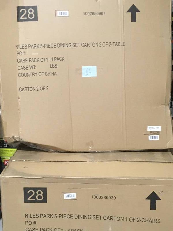 lot 66 image: Hampton Bay Niles Park 5-Piece Sling Patio Dining Set not used