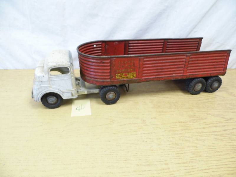 Antique Steel Cargo Co Truck wTrailer