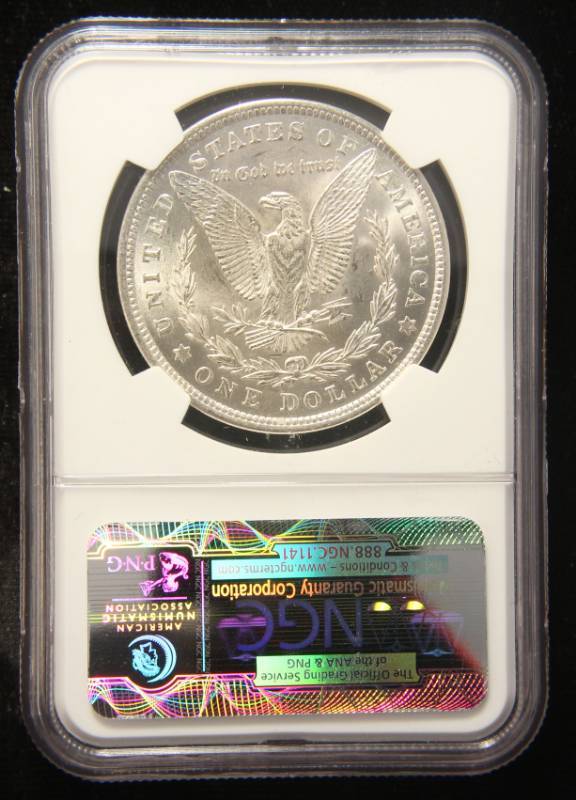 lot 17 image: 1921 MORGAN SILVER DOLLAR MS62 NGC