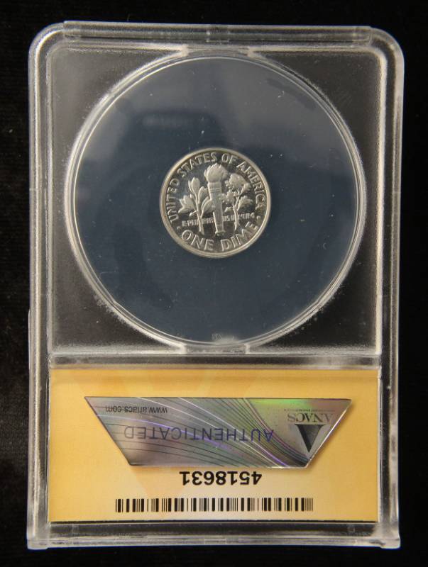 lot 24 image: 1955 PROOF ROOSEVELT SILVER DIME PF66 ANACS