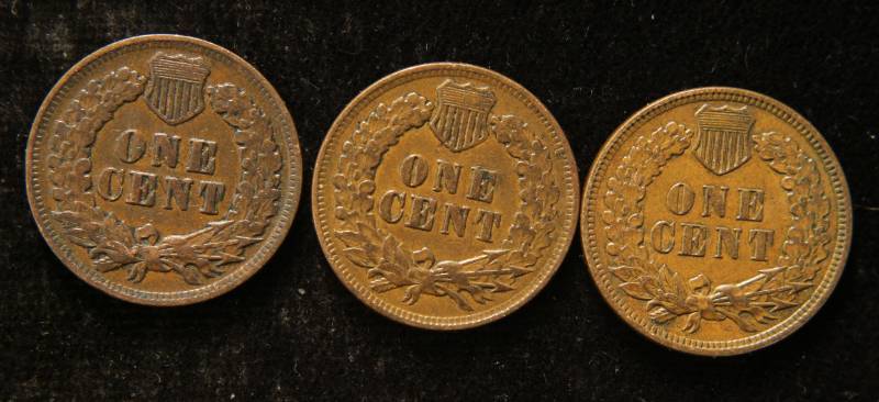 lot 26 image: 3 LITTLE INDIANS - 1904, 1905, 1907 XF-AU