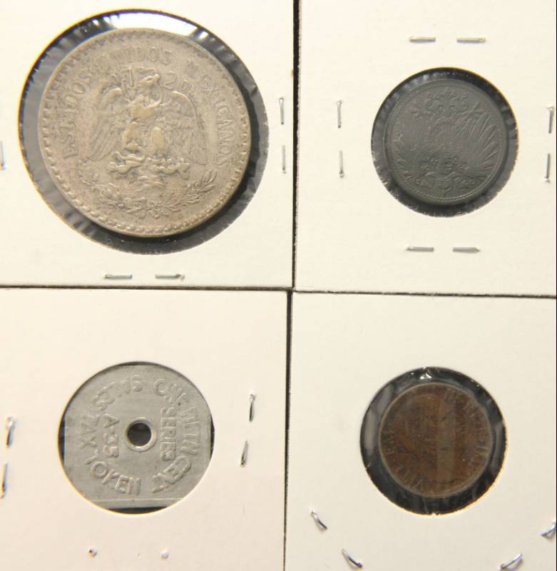 lot 43 image: GROUP OF 4 COINS-MEDALS-TOKENS AS PICTURED