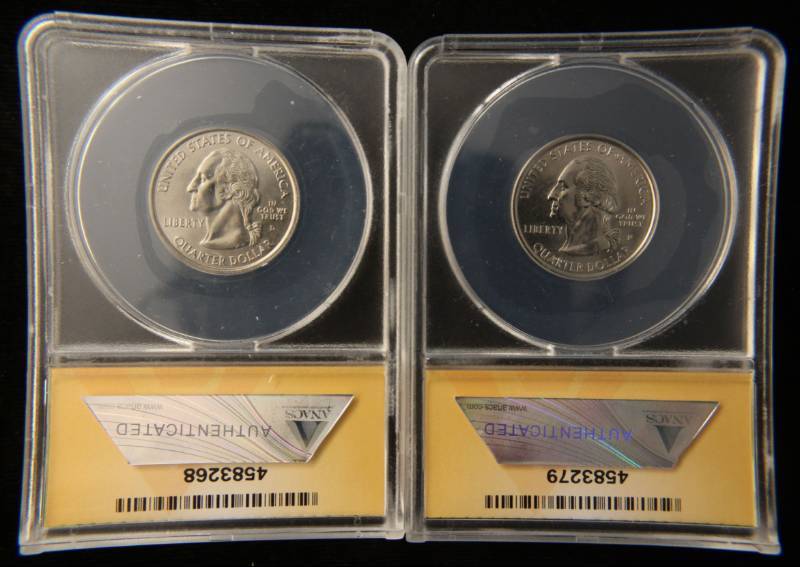 lot 56 image: 2 CERTIFIED US 50 STATE QUARTERS MS66 ANACS