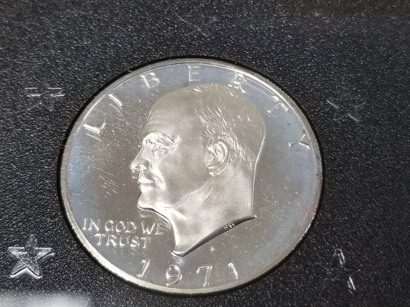 GROUP OF 3 PROOF 1971-S EISENHOWER 40% SILVER DOLLARS GOVERNMENT ISSUED BLACK BOX