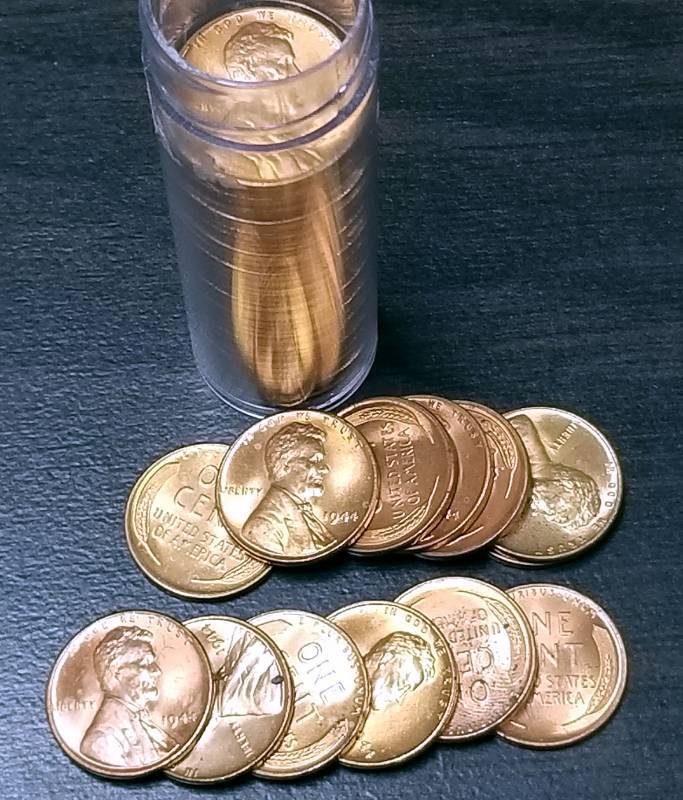 BU ROLL OF (50) 1944 US WHEAT CENTS