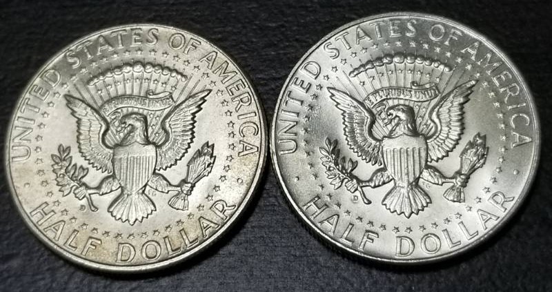 2 BU 1964 KENNEDY SILVER HALF DOLLARS