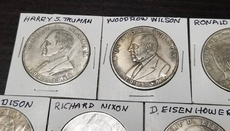 GROUP OF 21 US PRESIDENT SERIES COINS-MEDALS
