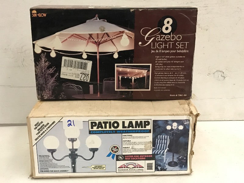 lot 21 image: Patio Lamp Set & Gazebo Light Set