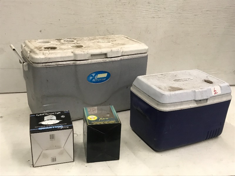 lot 50 image: (2) Recessed Lights & (2) Camp Coolers