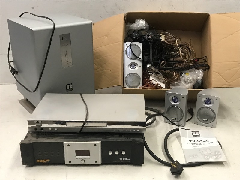 lot 73 image: Home Theater System With Speakers & Subwoofer