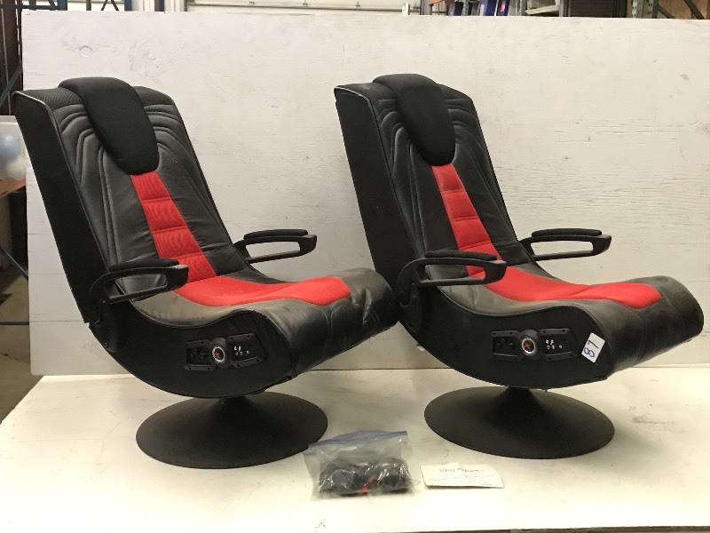 lot 87 image: (2) X-Rocker Gaming Chairs