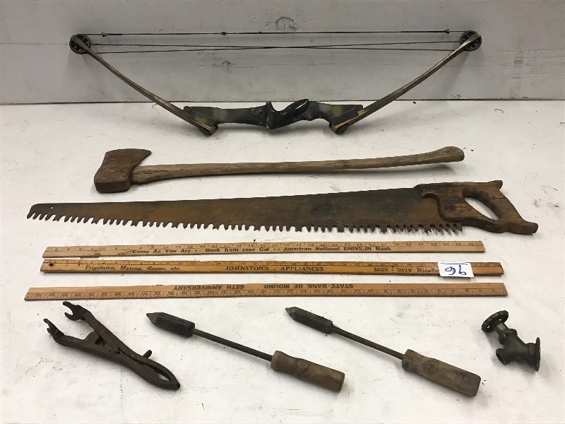 lot 96 image: Compound Bow, Hand Tools, Etc
