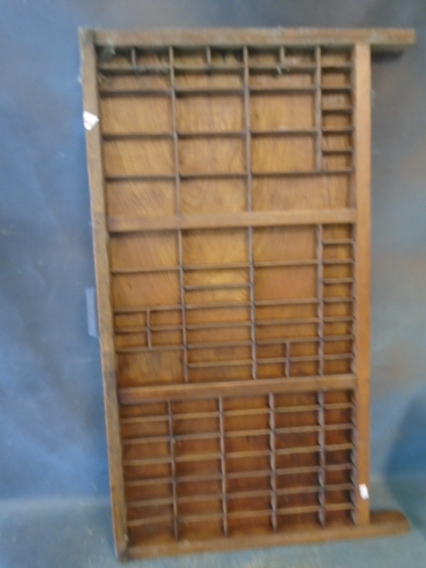 Vintage Wooden Letter Block Tray, Print Drawer