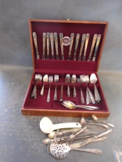 Vintage Silverware in Chest and More