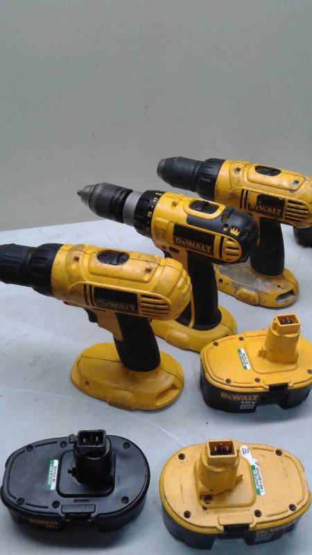 lot 19 image: Lot Of Of Dewalt Cordless Power Drills And Sawzalls, Batteries And Chargers, Used,Every Tool Seems To Work, Did Not Test All Batteries