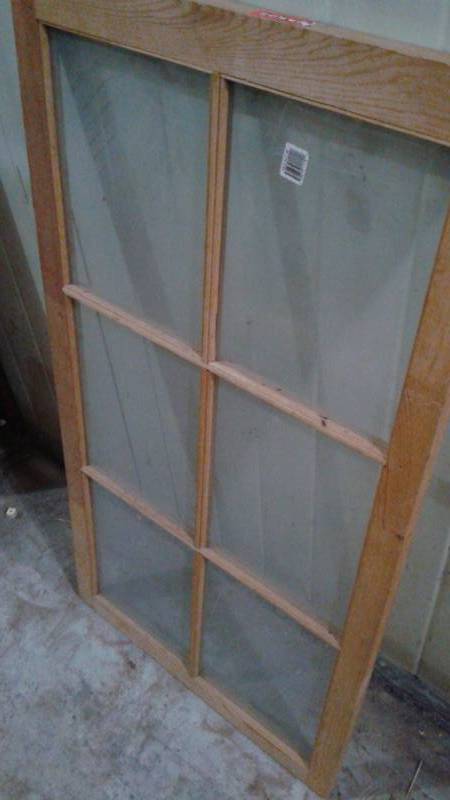 lot 81 image: Unfinished Wood Glass Window Frame
