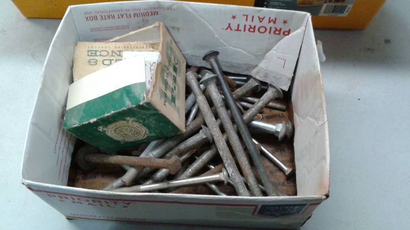 lot 40 image: 24 Yellow Toolbox with Screws And Hardware, Box Of Bolts
