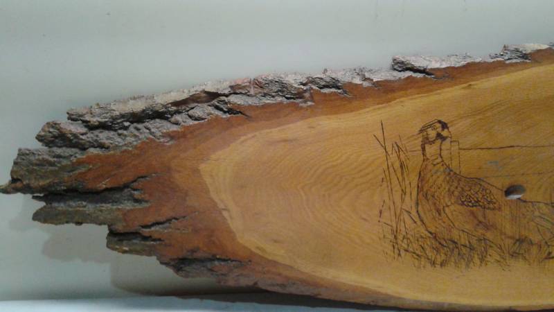 lot 59 image: Wood Pheasant Art Clock, Clock Does Not Work