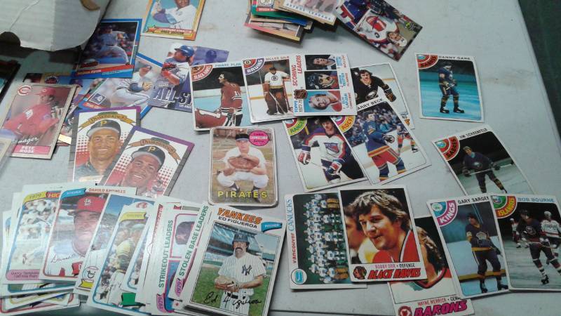 lot 65 image: Lot Of Baseball Cards Random Years, Some Older, Some Hockey