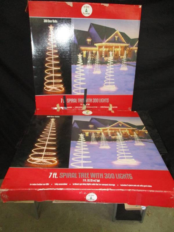lot 55 image: 2 boxes light up plastic spiral trees