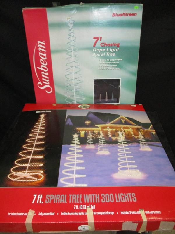 lot 56 image: 2 boxes light up plastic spiral trees