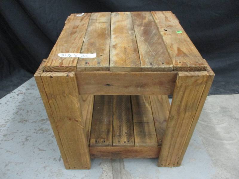 lot 100 image: Barnwood end table