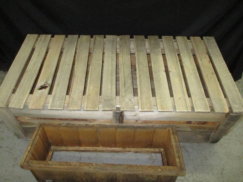 lot 103 image: Large Crate Box and small planter box
