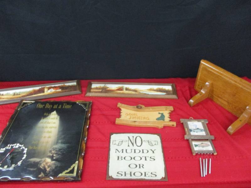 lot 109 image: Various Pictures and metal sign