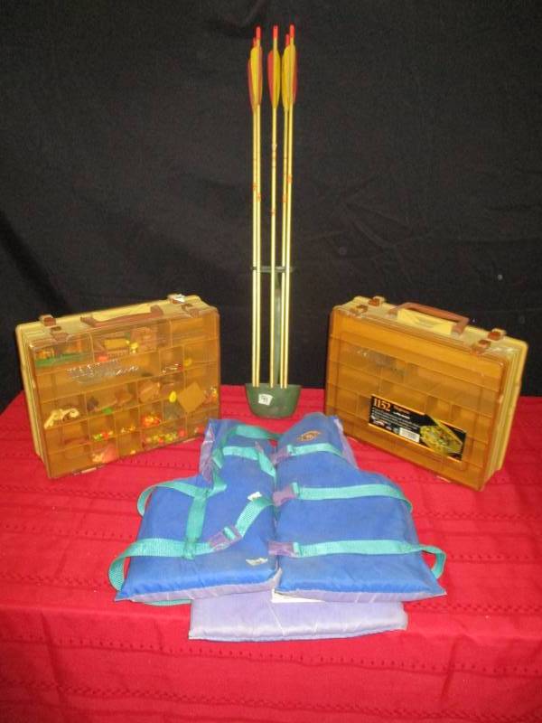lot 125 image: Fishing Tackle, Arrows and Life Jacket