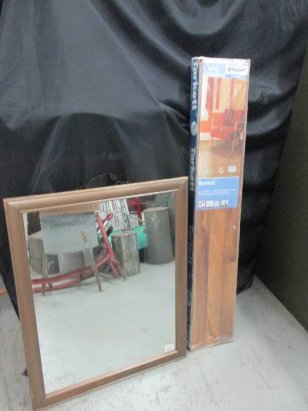 lot 139 image: Mirror and box of flooring