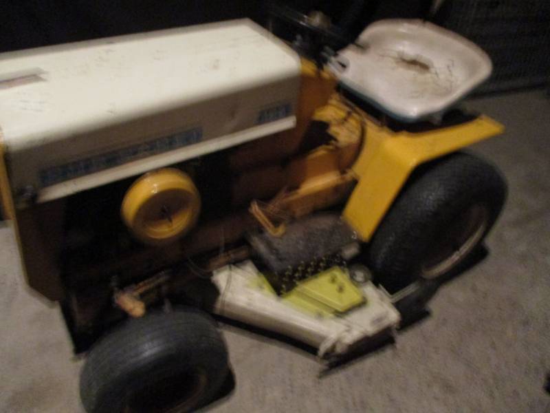lot 13 image: 123 Cub Cadet Hydrostatic Mower with 42 deck, no battery (seller claims works but selling as is)