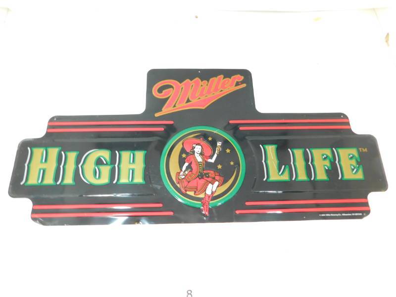lot 8 image: Miller High Life Metal Beer Sign