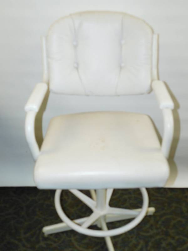 lot 73 image: White Leather Bar Stool