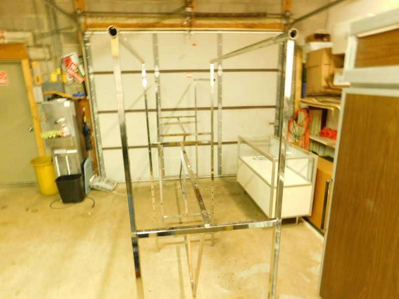 lot 100 image: Two Commercial Adjustable Clothing Racks