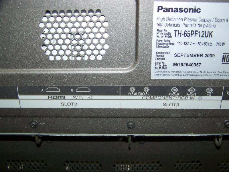 lot 62 image: 65, Panasonic, High-Definition (HD), Plasma, Monitor  Display
