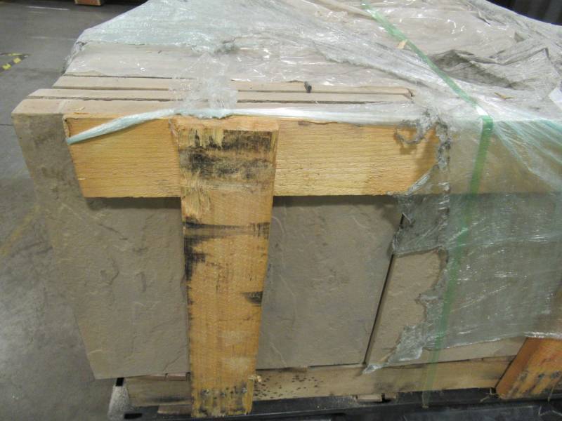 lot 78 image: Nantucket Pavers Patio-on-a-Pallet 18 in. x 18 in. Concrete Tan Variegated Traditional Yorkstone Paver (pallet of 64 pieces) 31244