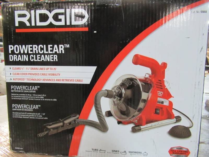 lot 39 image: Ridgid PowerClear Drain Cleaner, Model 55808, 25