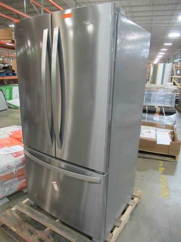 lot 57 image: USED - Whirlpool 25.2-cu ft French Door Refrigerator with Ice Maker (Fingerprint-Resistant Stainless Steel) ENERGY STAR WRF535SWHZ - BAD COMPRESSOR