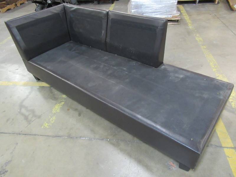 lot 76 image: Dark Brown Chaise Sofa Base - Missing Cushions.