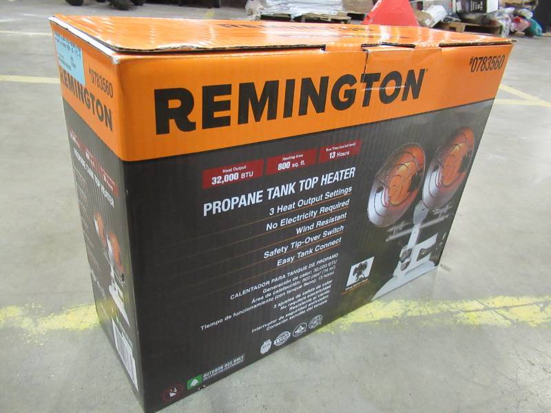 lot 79 image: Remington 32,000-BTU Portable Propane Tank Top Heater Model REM-32-TTC-O