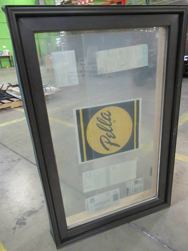 lot 81 image: Pella 23 W X 35 Tall LH Casement Window, Brown Exterior, Unfinished Interior.