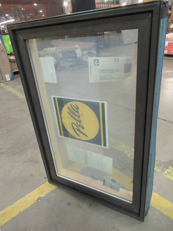 lot 82 image: Pella 23 W X 35 Tall LH Casement Window, Brown Exterior, Unfinished Interior.