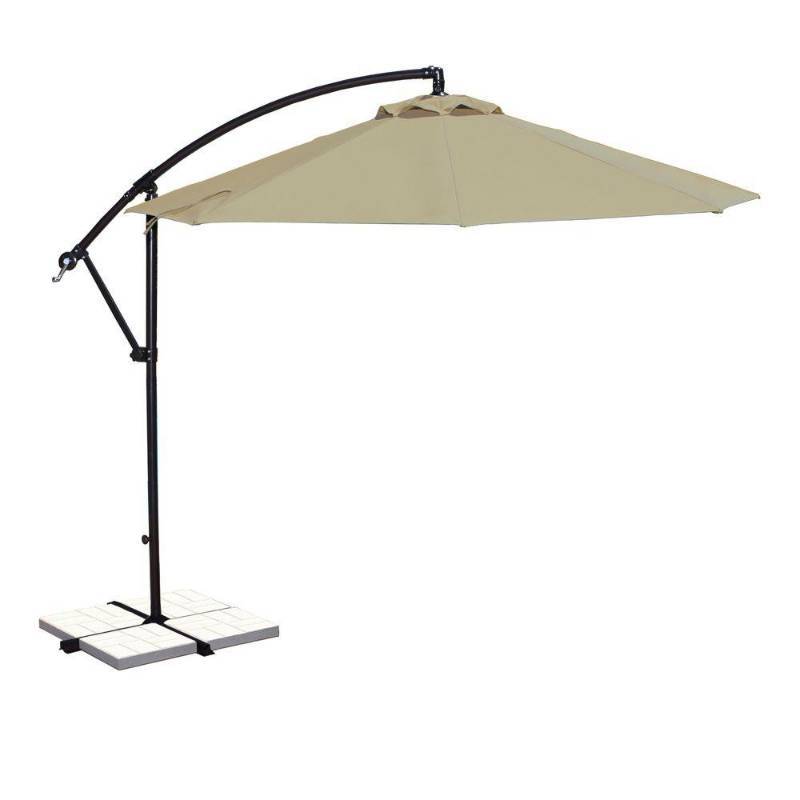 lot 92 image: Island Umbrella Santiago 10 ft. Octagonal Cantilever Patio Umbrella in Beige Sunbrella Acrylic