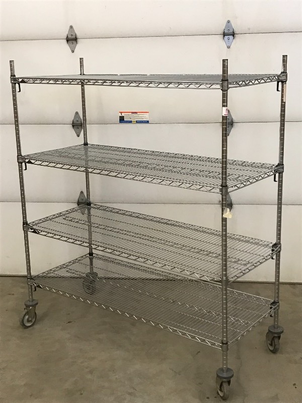 lot 19 image: Metro Commercial Rolling Cart  Rack