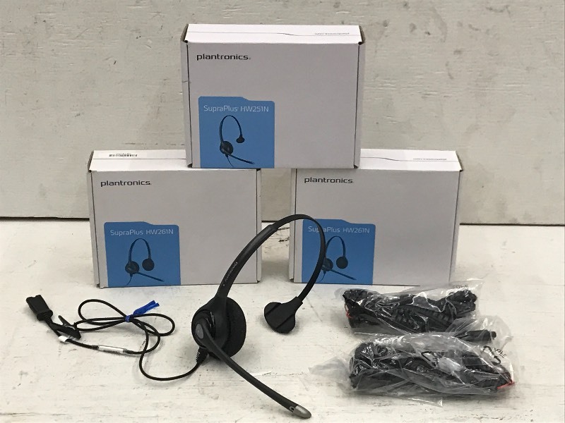 lot 60 image: (3) Plantronics Headphone Sets
