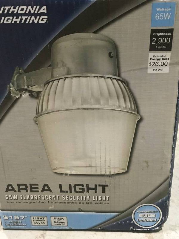 Lithonia Lighting Wall-Mount Outdoor Metallic Fluorescent Area Light Not Used