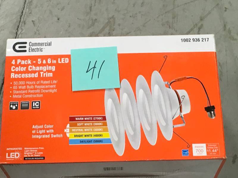 Commercial Electric 56 in. Matte White Integrated LED Recessed Trim 5-Ways (4-Pack) not used