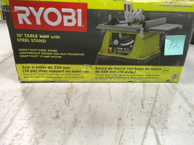 Ryobi 10 in. Table Saw with Folding Stand USED  in working condition